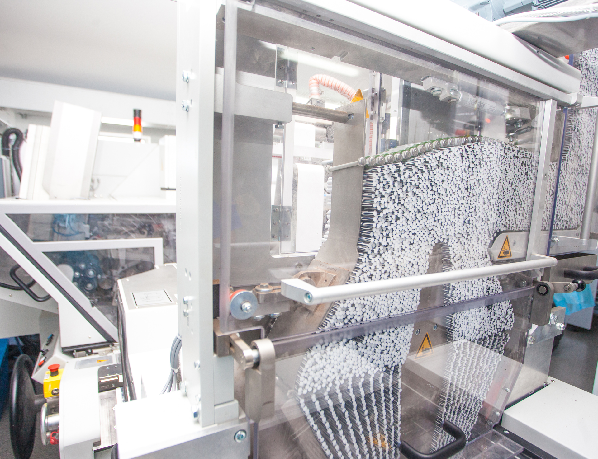 Manufacturing cigarettes in industrial plant 